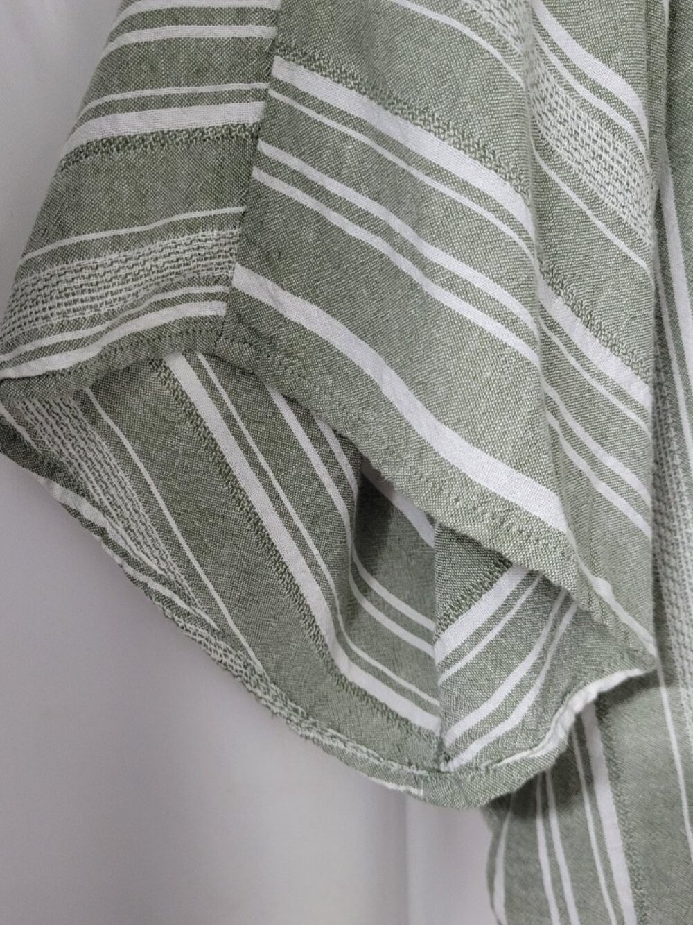 Time and Tru Green Striped Tie-Hem Blouse - Picture 4 of 10